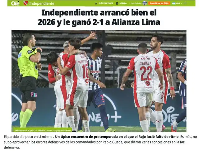Alianza Lima vs Independiente