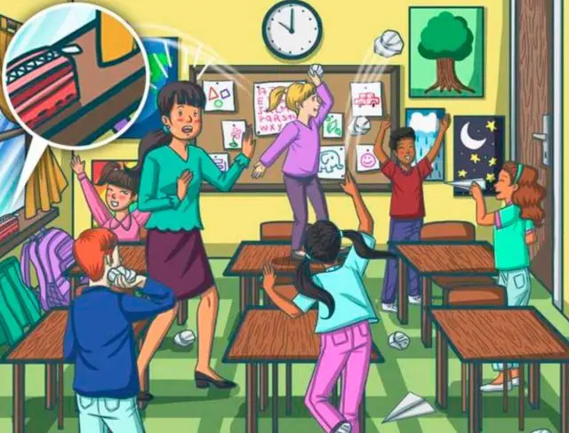 reto visual estuche lápices niños salón redes sociales viral