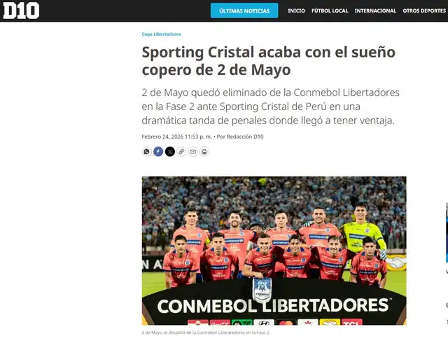 Sporting Cristal, 2 de Mayo