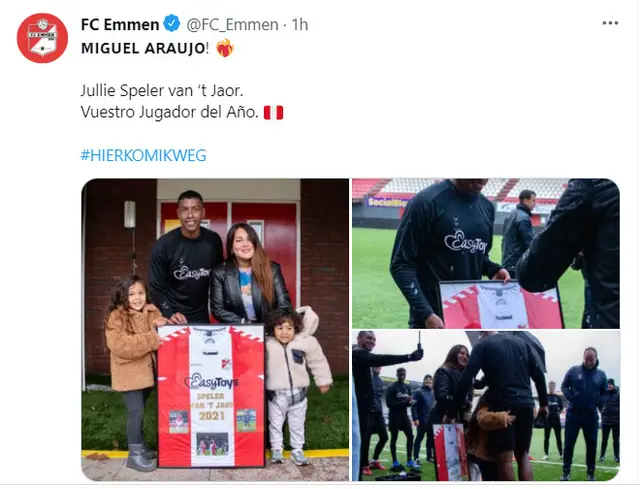 Araujo premiado en el Emmen. Araujo premiado en el Emmen.