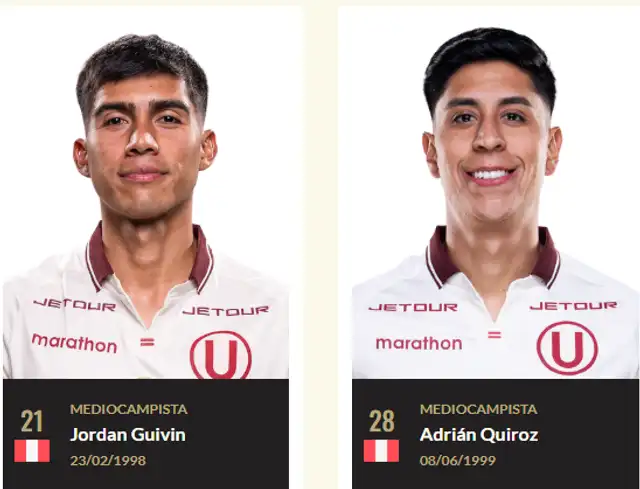 Dorsales de Jordan Guivin y Adrián Quiroz