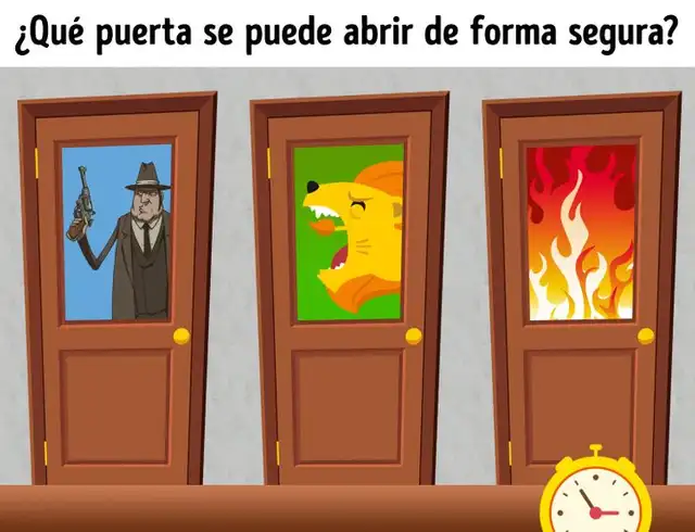 retos visuales, ¿Qué puerta se abre de forma segura?