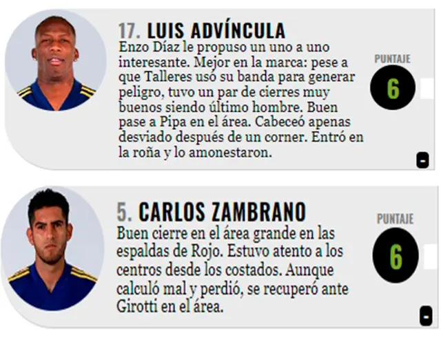 Puntaje de Diario Olé.