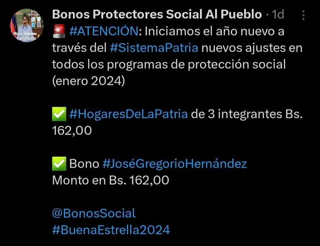 Qué bono está llegando HOY