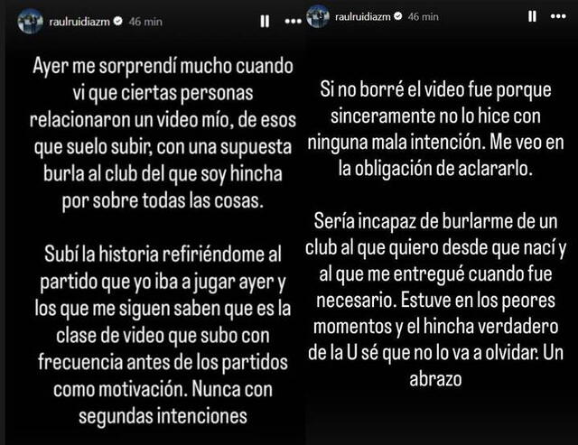  La publicación de Raúl Ruidíaz en Instagram    