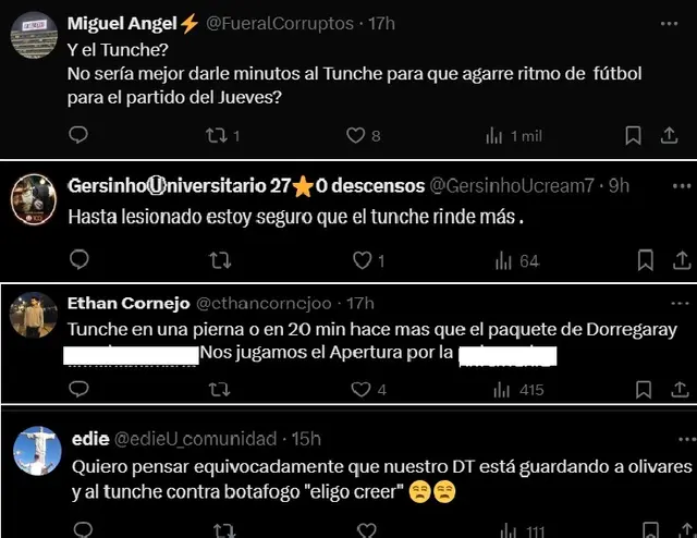 Hinchas de Universitario criticaron a Fabián Bustos por no convocar a José Rivera.