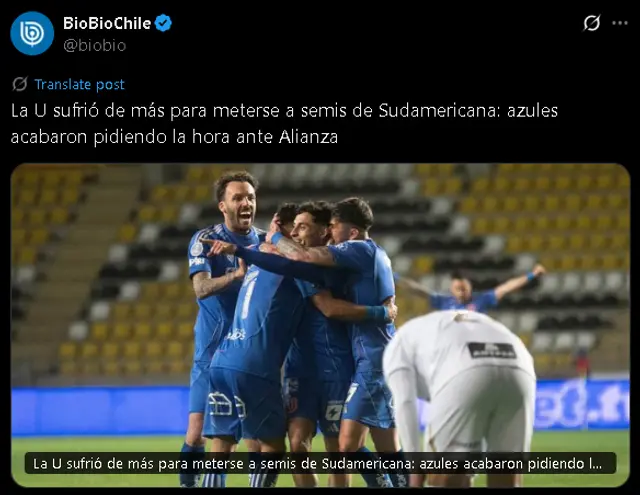 BioBio Chile y su publicación sobre triunfo ante Alianza Lima    