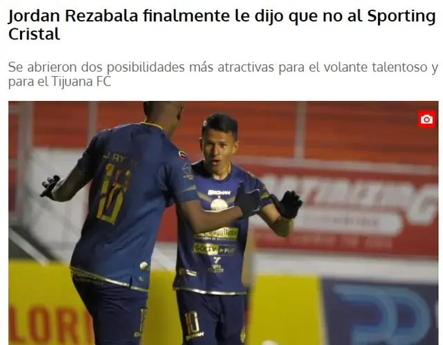 Jordan Rezabala no irá a Sporting Cristal.