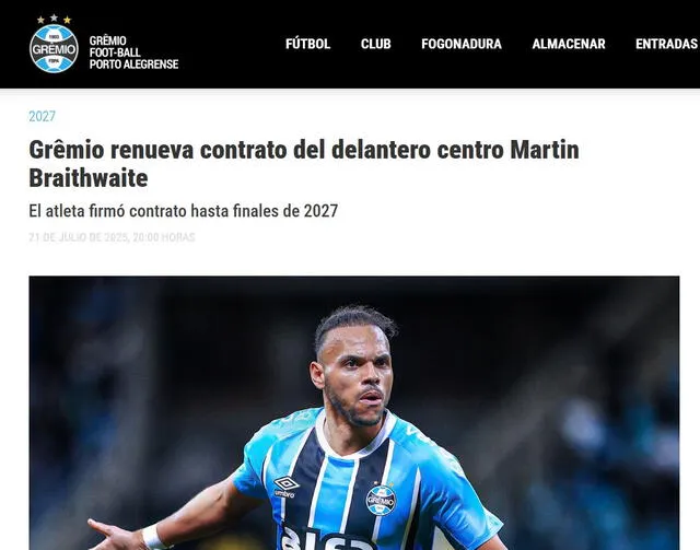 Gremio, Martín Braithwaite