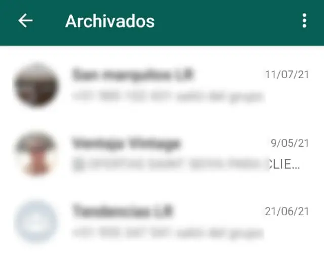 Puedes archivar varios chats. Foto: La República Puedes archivar varios chats. Foto: La República