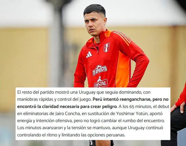 Jairo Concha, Perú vs Uruguay