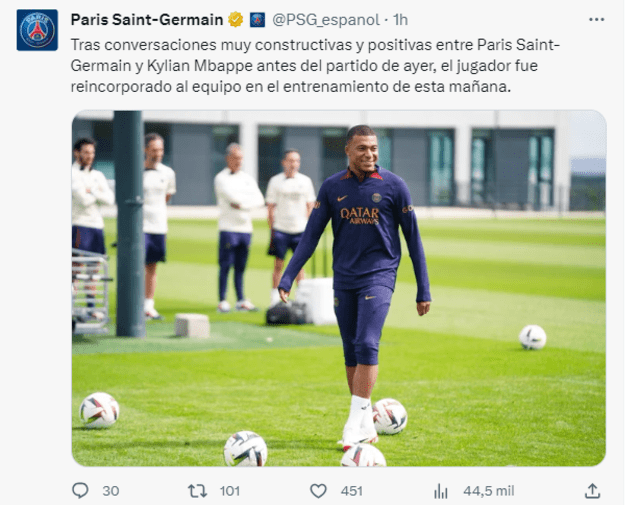 Anunció del PSG   