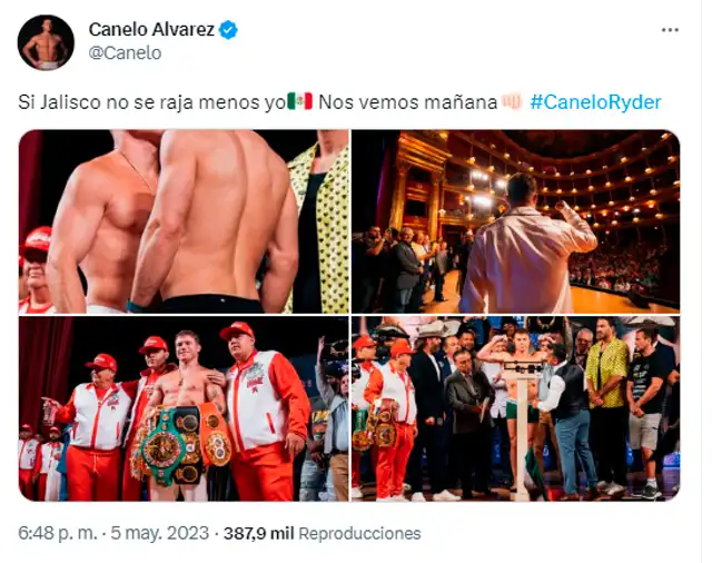 Canelo Álvarez tras el pesaje   