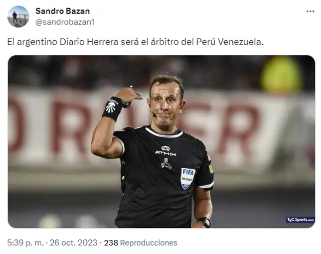 Darío Herrera, Perú vs. Venezuela