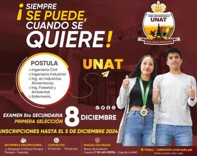resultados UNAT primera seleccion