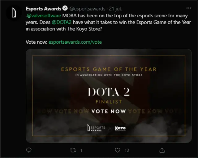 Foto: Esports Awards   