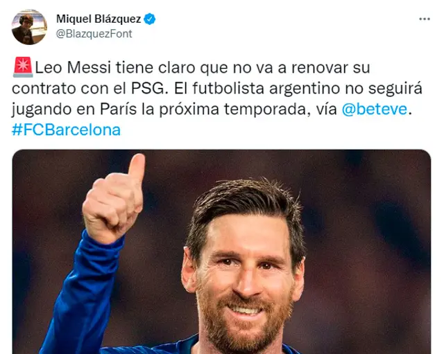 Lionel Messi y la información de su paso por PSG Lionel Messi y la información de su paso por PSG