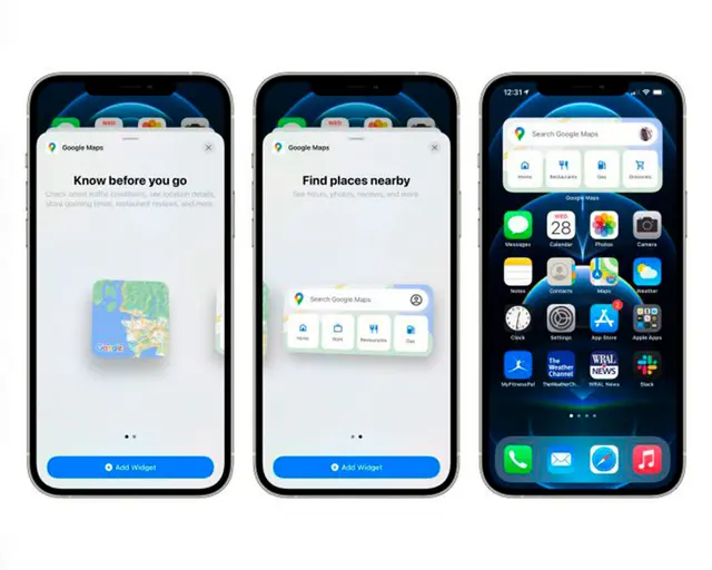 Los nuevos Widgets de Google Maps estarán próximos a instalarse en las actualizaciones de IOS. Los nuevos Widgets de Google Maps estarán próximos a instalarse en las actualizaciones de IOS.