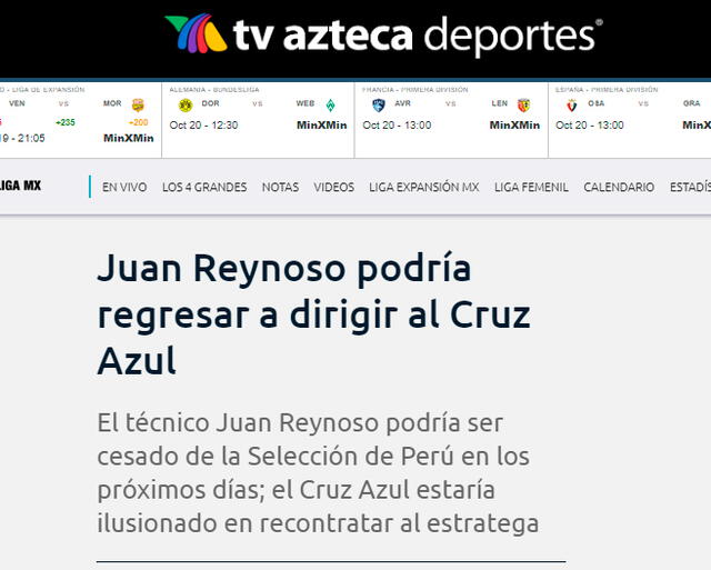 Juan Reynoso podría regresar a Cruz Azul, indica Azteca Deportes Juan Reynoso podría regresar a Cruz Azul, indica Azteca Deportes