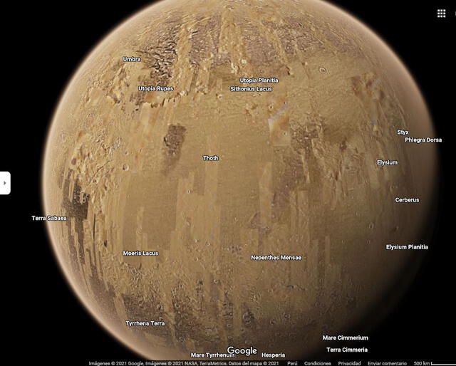 Marte desde Google Maps