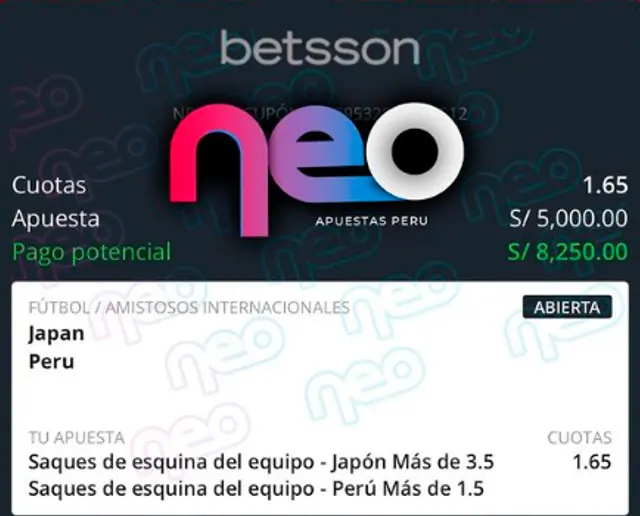 Perú vs Japón apuesta deportiva
