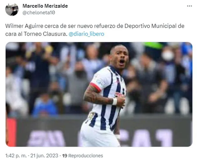Wilmer Aguirre jugaría en Deportivo Municipal.