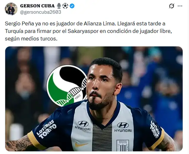  Sergio Peña ya no está en el Perú, jugará en Turquía<br><br>    