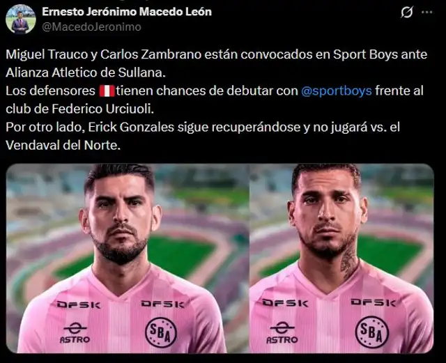 Información sobre Miguel Trauco y Carlos Zambrano.