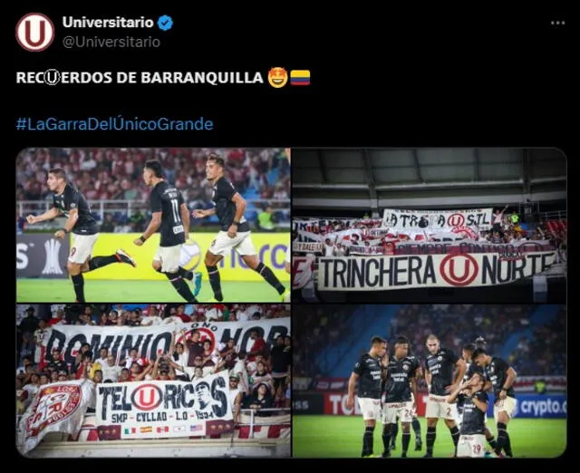 Universitario y la última vez que jugó en Barranquilla. FOTO: Prensa Universitario   