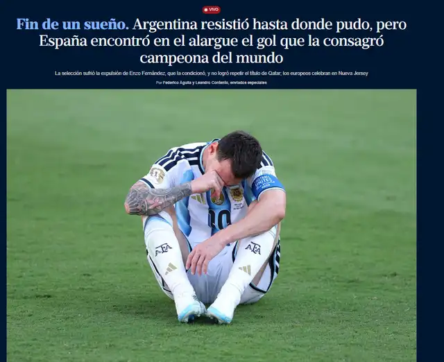 La Nación lamentó la derrota de Argentina