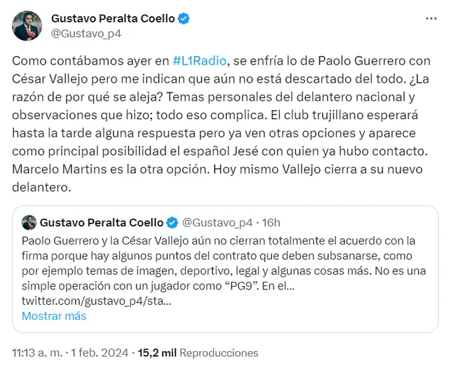 César Vallejo, Liga 1 César Vallejo, Liga 1