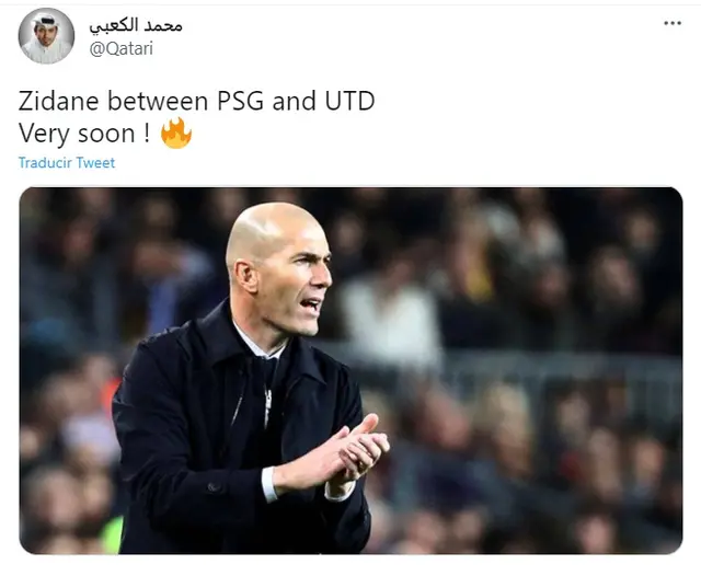 Zidane en la órbita del PSG. Captura: Twitter.    