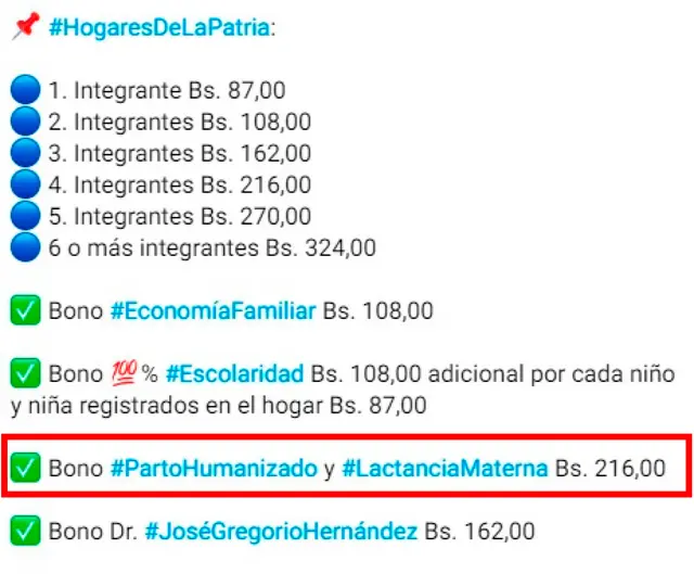 Bono de Lactancia Materna