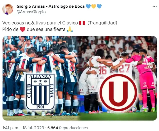 Astrólogo argentino sobre el clásico.