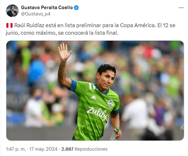Raúl Ruidíaz, Selección Peruana