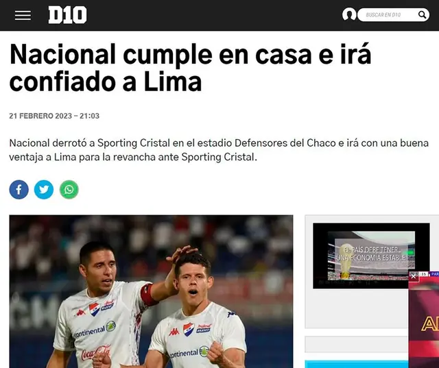 Sporting Cristal vs Nacional