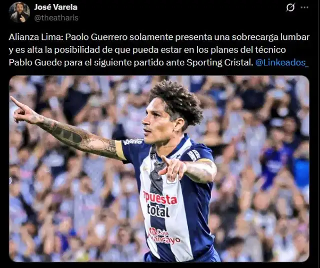 Información sobre Paolo Guerrero.