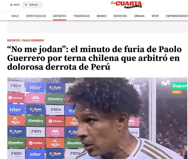 Así informó La Cuarta sobre Paolo Guerrero.   