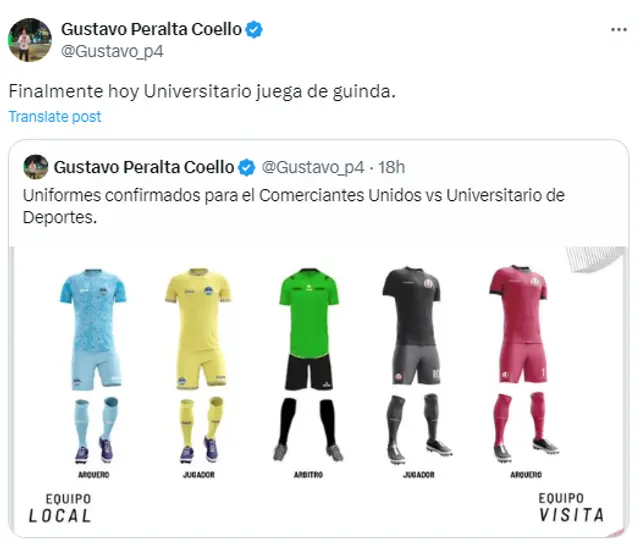 Tuit de Gustavo Peralta. Tuit de Gustavo Peralta.