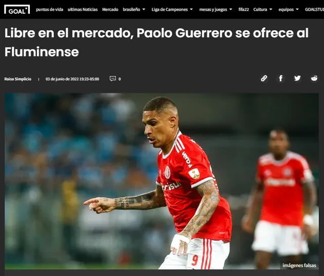 Paolo Guerrero fue ofrecido a Fluminense.