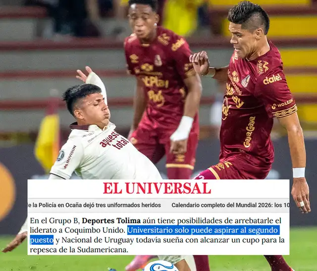 Universitario de Deportes vs Deportes Tolima, prensa colombiana Universitario de Deportes vs Deportes Tolima, prensa colombiana
