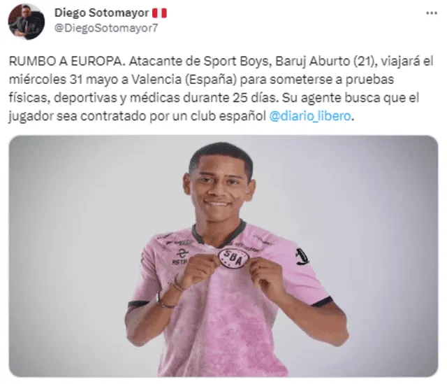 Baruj Aburto viajará a España y buscará quedarse en un club de Valencia.