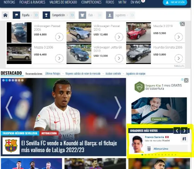 Franco Saravia recibió gran noticia de Transfermarkt