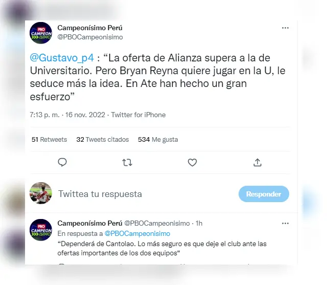 Bryan Reyna jugaría en Universitario.