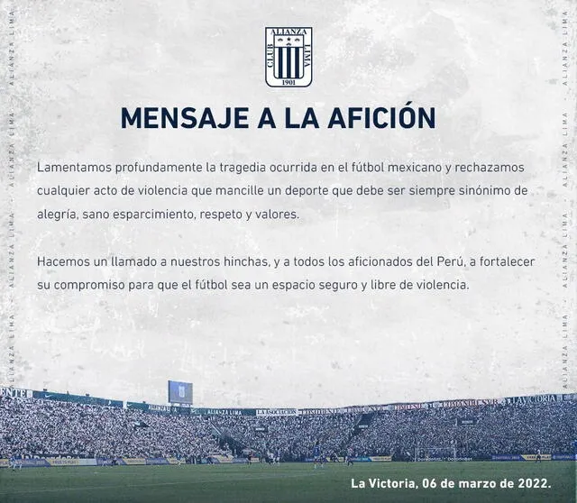 Comunicado de Alianza Lima 