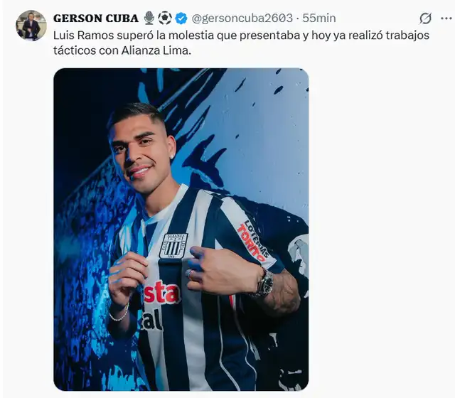 Luis Ramos viene progresando en Alianza Lima | Vía Gerson Cuba   