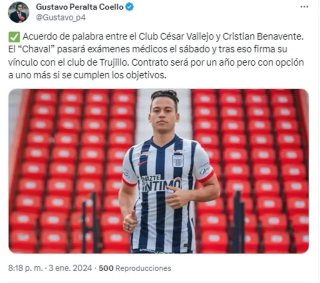 Cristian Benavente a César Vallejo