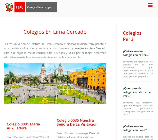  colegios de Lima Cercado