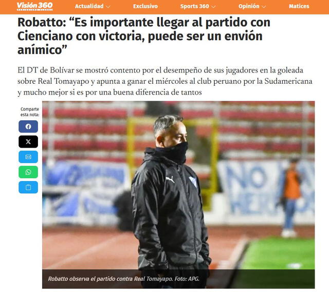 Bolívar vs Cienciano