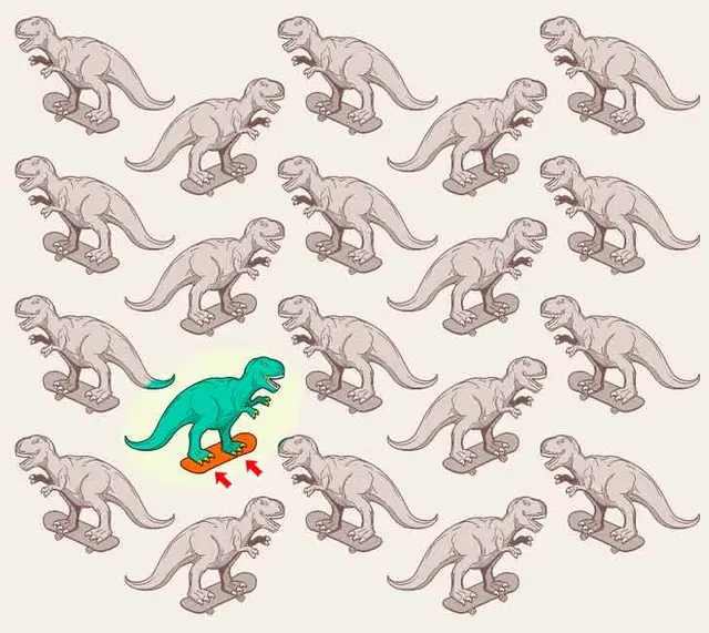 reto visual dinosaurio